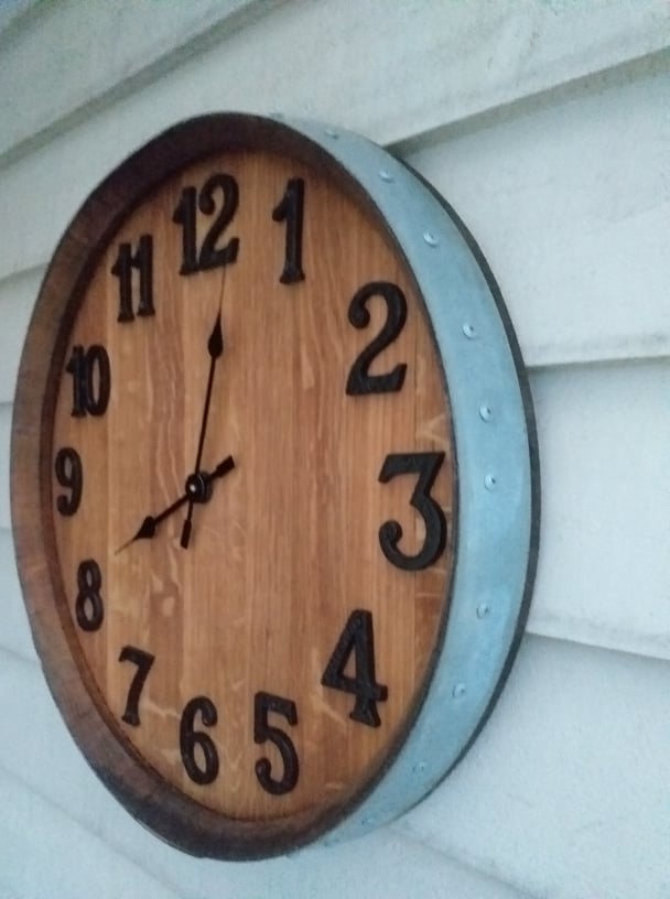 Recycled Wine Barrrel Clock