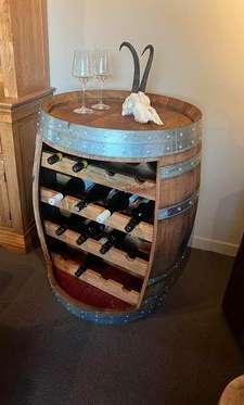 Recyled Whole Wine Barrel Wine Rack