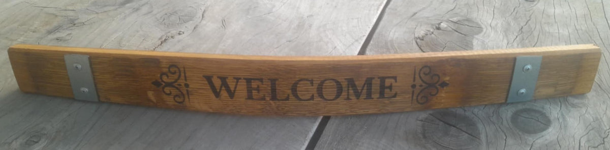 Long Stave Laser Engraved Welcome Sign