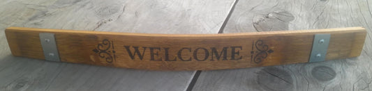 Long Stave Laser Engraved Welcome Sign