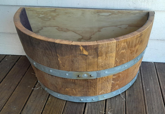 Recycled Wine Barrel Quarter Planter